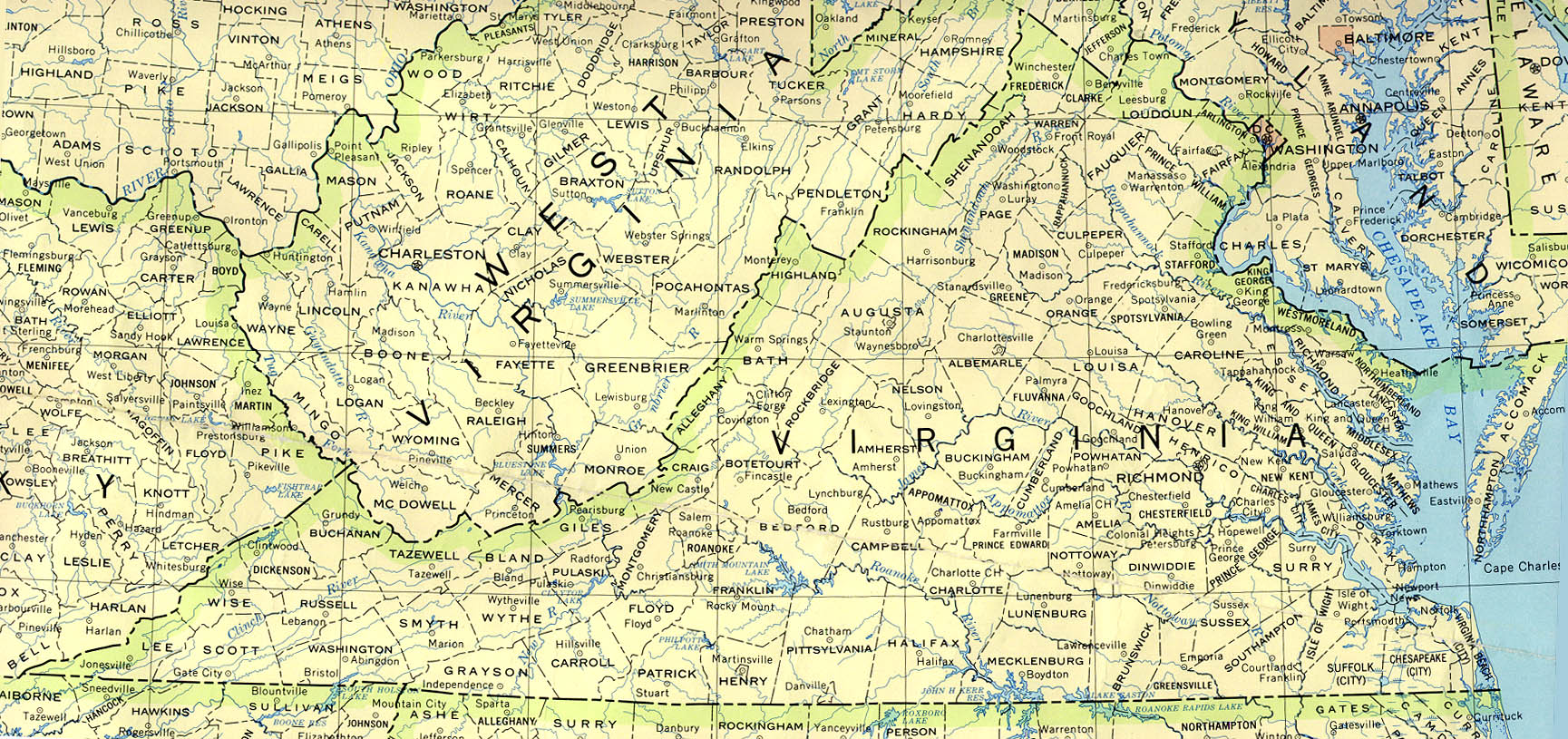 Virginia Map (Color)